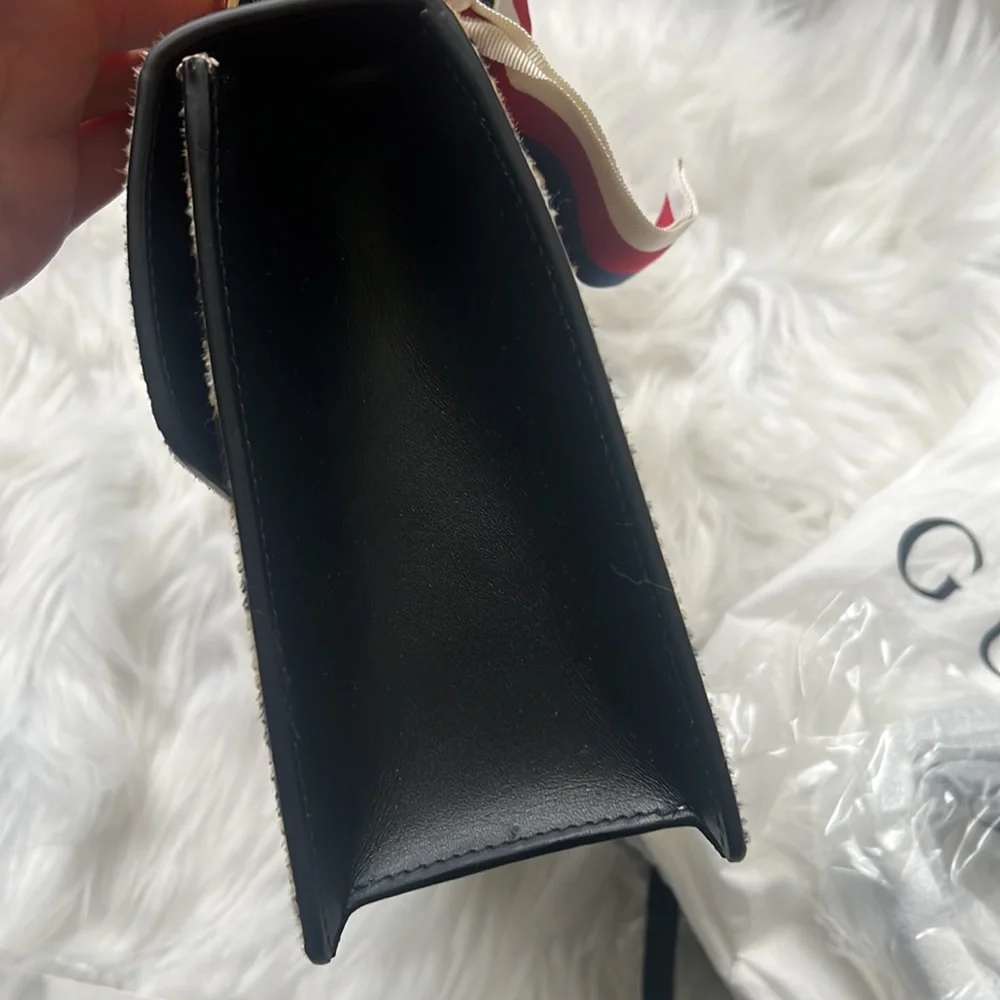 💯% Auth GUCCI Leather Bag - Sylvie Calf Hair Harako Leopard Print Shoulder Bag